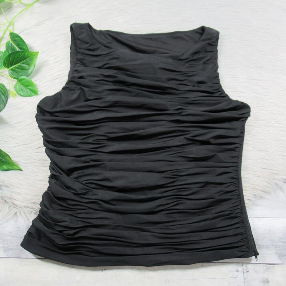CALVIN KLEIN Blacked Ruched Sleeves Blouse Women’s Size Large